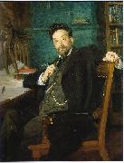 Richard Bergh Portrait of professor Karl Warburg oil painting